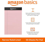Amazon Basics Narrow Ruled 5-Inch by 8-Inch Lined Writing Note Pads, 6 Count (50 Sheet Pads), Multicolor