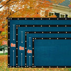 iCover 6x50ft Privacy Screen Fence, Outdoor Fencing Panels, Garden Windscreen Mesh Shade Sail Net Barrier, Include Reinforced Bindings and Brass Grommets Cable Zip Ties, Blue