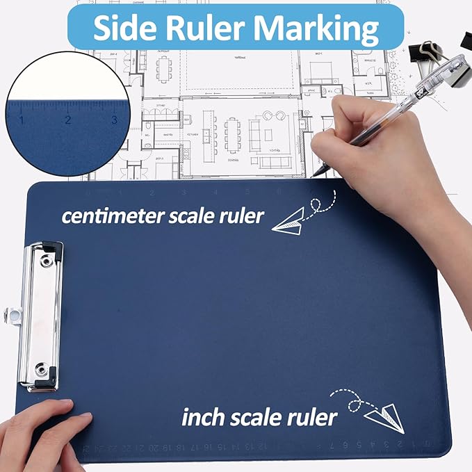 Principal Lines 16 Pack Plastic Clipboards with Low Profile Clip, Hanging Clipboards Bulk, Clip Boards 8.5x11 Holds 100 Sheets, A4 Letter Size Clipboard for Teacher, Students, Kids, School & Office