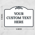 Custom Decorative Sign, Personalized Metal Sign for Driveway, Home, Airbnb, Door Plaque,White Background Black Border Sign, 14x10 Inches, ACM, Fade Resistant, Made in USA by Sigo Signs