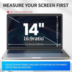 GUDTEKE Laptop Privacy Screen 14 inch, 9H Hanging Privacy Screen for Laptop for 16:9, Acrylic HD Eye Protection Anti Glare Blue Light Laptop Screen Privacy Filter