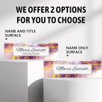 Personalized Name Plate for Desk Custom Acrylic Desk Name Plate Custom Employee Appreciation Gifts Office Gifts for Women, Men, Boss, Coworkers, Teacher, Nurse (Purple Marble)