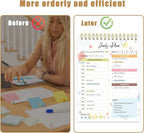 Tlenpo To Do List Notebook Pad, Daily Planner Notepad, 60 Sheets Double Sided Spiral Notebook, Perfect for Daily Tasks, Goal Setting, Home, School, 5.1 x 7 Inch, Boho