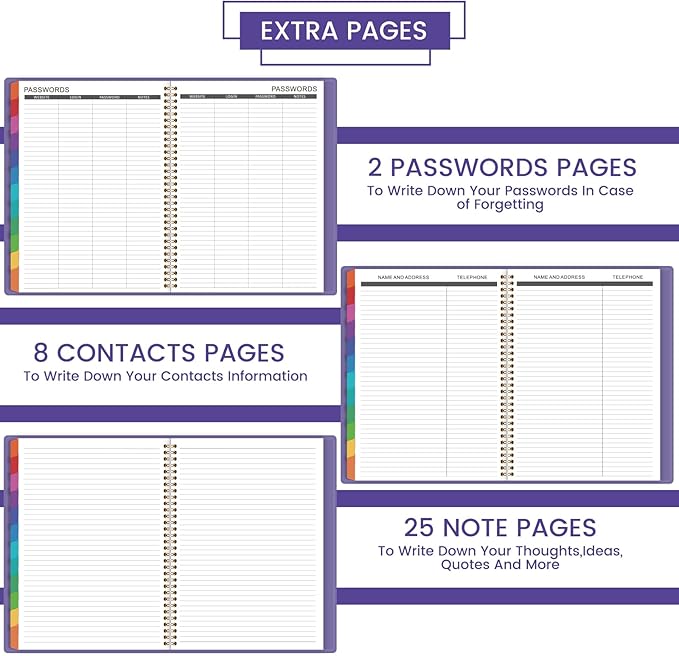 2026 Monthly Planner - Jan. 2026 - Dec. 2026, 12 Months Calendar/Planner 2026 with Faux Leather, 8.86" x 11.4", 15 Notes Pages, Strong Twin - Wire Binding, Pocket, Monthly Tabs, Perfect Organizer