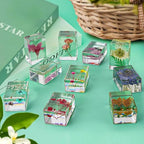 JINLISPIN 10 Pcs Flower in Resin Specimen Pressed Flower Paperweight Flower in Resin Specimen Collection for Desk Real Flowers Samples Paper Weights for Kids Scientific Educational Display Supplies