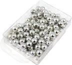 JAM PAPER Colorful Push Pins - Round Head Map Thumb Tacks - Silver Pushpins - 2 Packs of 100