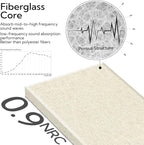 Olanglab Fiberglass Acoustic Wall Panels 4 Pack, 11.8'' x 23.6'' Sound Panels, Fabric Wrapped Sound Proof Panels for Walls (White)