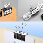 30 Pack Binder Clips with Labels, 2.4 Inch Extra Large Binder Clips Big Paper Clamps for Office and Home Supplies