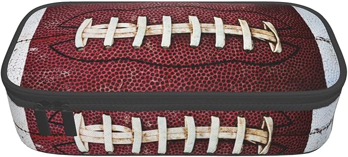 HKHEHOP American Football Ball Vintage Theme Pencil Case Storage Pencil Pouch Stationery Bags With Zipper Portable Pen Holder Box Organizer For Boys Teens Student College School Office Supplies