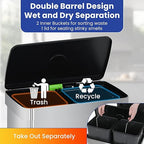 PayLessHere Dual Compartment Recycling Trash Can with Removable Buckets, 60L Stainless Steel Foot Pedal Trash Can with Soft-Close Lid for Home, Kitchen, Office, Bathroom.