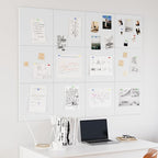 Neatsure Large Cork Board for Wall, 48" x 36" Bulletin Board with Pushpins, 12 Panels Felt Tiles Tack Push Pin Board for Office, White