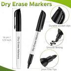 Thenshop 200 Pack Dry Erase Markers Bulk with 4 Magnetic Erasers Fine Tip Dry Erase Markers Whiteboard Pens Bulk for Office Supplies(Cute Color)