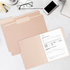 Color File Folders, 1/3-Cut Tabs, Letter Size, 6 Colors Organizer File Folders for School Home Office Business (120, Pastel Colors)