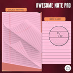 Roneky Pink Legal Pads 8.5 x 11 Wide Ruled Notepads, 3 Pack Note Pads 8.5 x 11 Lined Paper Pink Writing Pads 30 Sheets per Notepad Double-Side Printed Colored Legal Pads for Home, Office, School