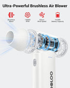 GOOLOO F3 Electric Air Duster- 150000RPM 52m/s Super Power Car Duster, Variable Speed Air Duster Rechargeable with Fast Charging, Mini Dust Blower for Computer, Keyboard, House, Outdoor and Car