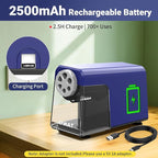 AFMAT 6-Hole Electric Pencil Sharpener, Cordless & Rechargeable, Pencil Sharpener for Classroom, Heavy Duty Pencil Sharpeners for 6-11mm Pencils, Auto Stop, Super Fast, 10,000+ Sharpenings, PSD1