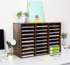 EasyPAG Wooden Literature Organizer with Adjustable Shelves, 27 Compartments Office Paper Organizer Storage 13500 Sheets Letter Size Paper, Student Mailbox for Classroom, Archaize