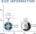 Compass Necklace for Women Men 925 Sterling Silver Pendant Urn Necklaces for Ashes Picture Locket Necklace Anchor Necklace Viking Necklace Crystals CZ Moonstone Abalone Shell Turquoise Compass Jewelry