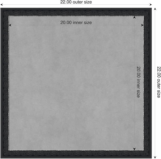 Amanti Art Black Framed Magnetic Board 22x22 Medium Vision Board for use with Magnets, 100% Metal Sheet to Display Items as Office Decor or for Home Organization in mudroom, Kitchen or Kids Room