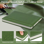 ZCZN 6 Pack Lined Journal Notebooks, 192 Pages A5 Hardcover Leather Journals for Work,Writing,School & Travel, College Ruled Journaling Notebooks for Notes Taking,Diary Notepad (Light Green*6)