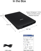 Epson Perfection V19 II Color Photo and Document Flatbed Scanner with 4800 dpi Optical Resolution USB Power, High-Rise, Removable Lid