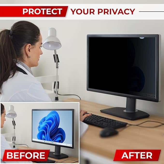 SightPro 20 Inch 16:9 Computer Privacy Screen Filter for Monitor - Privacy Shield and Anti-Glare Protector (17 7/16" x 9 13/16")