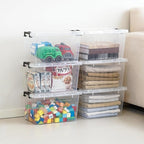 Citylife 22 QT Clear Plastic Storage Bins with Lids Stackable and Nestable Storage Boxes with Lids Large Plastic Storage Containers for Garage, Closet, Kitchen, 6 Packs