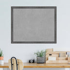 Amanti Art Grey Framed Magnetic Board 35x43 X-Large Vision Board for use with Magnets, 100% Metal Sheet to Display Items as Office Decor or for Home Organization in mudroom, Kitchen or Kids Room