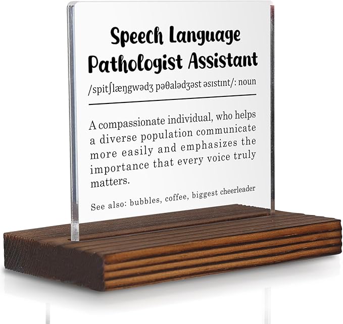Speech Language Pathologist Assistant Gift Desk Sign, Appreciation Decor Plaque for SLPAs, Office Thank You Present for Communication Support Professionals PA060