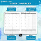 Panda Planner Pro A4 Daily Planner 2026 – 6 Month Academic & Daily Monthly Planner, Large 8.5x11 Undated Calendar & Weekly Layouts, Study Planner, Goal Setting, Habit Tracker & Productivity Organizer – Cyan Blue