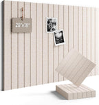Fluxynara Felt Bulletin Board Tiles -28"x18" with 40 Adhesive Tabs, Cork Board Alternative for Office Decor, Push Pin Board Wall Organizer 6-Pack (Oatmeal)