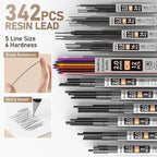 Nicpro 37PCS Gold Art Mechanical Pencil Set, 4PCS Metal Drafting Pencil 0.3/0.5/0.7/0.9 mm & 2PCS 2mm Lead Holder (6B 4B 2B HB 2H 4H) School Supplies for Sketching Drawing with 23 Tube Lead Refills