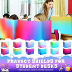 SATINIOR 24 Pcs Desk Dividers for Students, 12 Colors Testing Dividers Privacy Folders for Classroom Must Have Bulk, Study Panel for School Teacher Student Study Supplies(Bright Style)