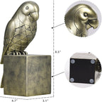 Kakizzy Gold Parrot Book Ends for Shelves,Vintage Bird Decorative Bookends,Resin Book Stopper for Books,Parrot Statue Gifts for Woman Home Office Bookshelf Decor,Unique Book Lover Gift