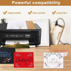 Silunkia 100 Packs Black Blank Cards and Envelopes 4.25 x 5.5 Heavyweight Single Panel Cardstock and A2 Envelopes Printable Self Seal for DIY Greeting Cards, Wedding Invitations, Graduations