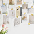 CllyCnny Heart Push Pins: 50PCS Cute Decorative Push Pins Gold Heart Thumb Tacks for Cork Board Wall Bulletin Board Maps Photos Posters Home Office Supplies Accessories