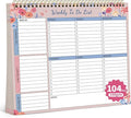 104 Pgs Weekly To Do List Notepad, 52 Duplex-Printed Undated Sheets 100 GSM（8.5"×11") Weekly Desk Planner For Work Home School Office Desk Accessories Supplies & Goal Setting Tasks -Pink Floral