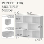 Chyanmoo Wood Cube Storage Organizer White Bookshelf - 3-Tier Freestanding Storage Cabinet with Legs for Home Office, 8-Cubes Open Shelf
