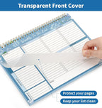 104 Pgs Weekly To Do List Notepad, 52 Duplex-Printed Undated Sheets 100 GSM（8.5"×11") Weekly Desk Planner For Work Home School Office Desk Accessories Supplies & Goal Setting Tasks -Blue Hydrangea