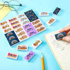 Dunzoom 100 Pcs Inspirational Pencil Erasers Bulk for Kids Fun Motivational Eraser School Supplies Back to School Office Supplies for Classroom Office Teacher Artists (Boho)