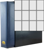 Ursae Minoris Estate Library Deluxe 4 Q-Ring Large Format Binder for Up to 2400 Sports / Trading Cards - Deep Blue with Black Slipcase