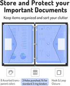 Forvencer Binder Pocket, 24 Pack Super Heavyweight Poly Binder Pocket with Tight Closure, Binder Folders Side Loading, 3 Ring Binder Pocket, Binder Dividers with Pockets, Letter Size, Assorted Colors