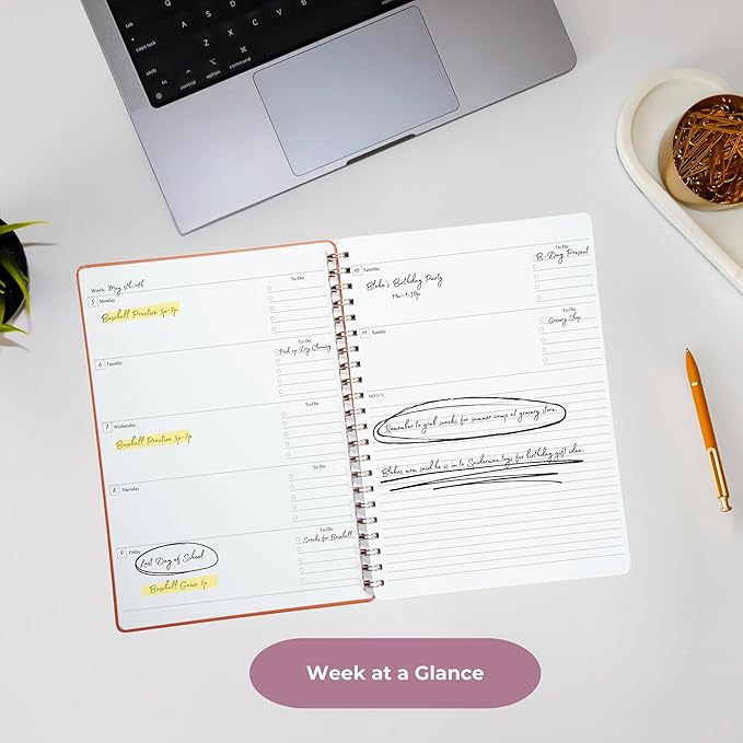 Merely Home | Ultimate Yearly, Daily, Weekly, Monthly Planner | 8.25" x 11.75" | To Do List Notebook for Work | Simple Design | Multiple Layouts | Academic Planner and Organizer Notebook (Navy, Yearly Planner - Portrait)