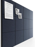 Bumusty Large Cork Board 47"x35" Alternative - 12 Pack Felt Wall Tiles with 70 Safe Removable Adhesive Tabs, 30 Pushpins, Cork Boards for Walls Pin Board Bulletin Board (Deep Charcoal Blue)
