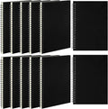 Eelosp 12 Pack Large Spiral Notebook 8.5 x 11 Inch Lined College Ruled Spiral Journal Wire Bound Notebook Kraft Cover, 120 Pages for Work Students Office Business(Black)