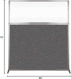 Versare Hush Screen Portable Room Divider | Workstation Wall Divider | Freestanding Privacy Hush Panels | Clear Windows | Fabric Office Divider Screen | Great for Room Separation