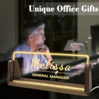 Personalized Light Up Acrylic Desk Name Plate Custom LED Name Plate for Office Coworker Boss Teacher Men Women Gift with USB Power