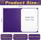 Fainne 120 Packs Certificate Holders Bulk, Diploma Covers Gold Foil Border, Document Covers for Letter Size 8.5x11 Award Certificates, Cardstock, Document Papers, Paper Card Stock(Purple)
