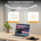 Galnolt LED Desk Lamp for Home Office with Base, 28.2" Adjustable Gooseneck Swing Arm Bright Desk Light, Dimmable Architect Table Lamp for Desktop Computer Light, Reading, Study, Workbench（White）