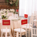 Buryeah 12 Pcs Reserved Seating Signs for Chairs Church Pew Reserved Chair Signs Placeholder with Printed Words for Weddings Parties Celebrations Receptions Church or Event (Red)